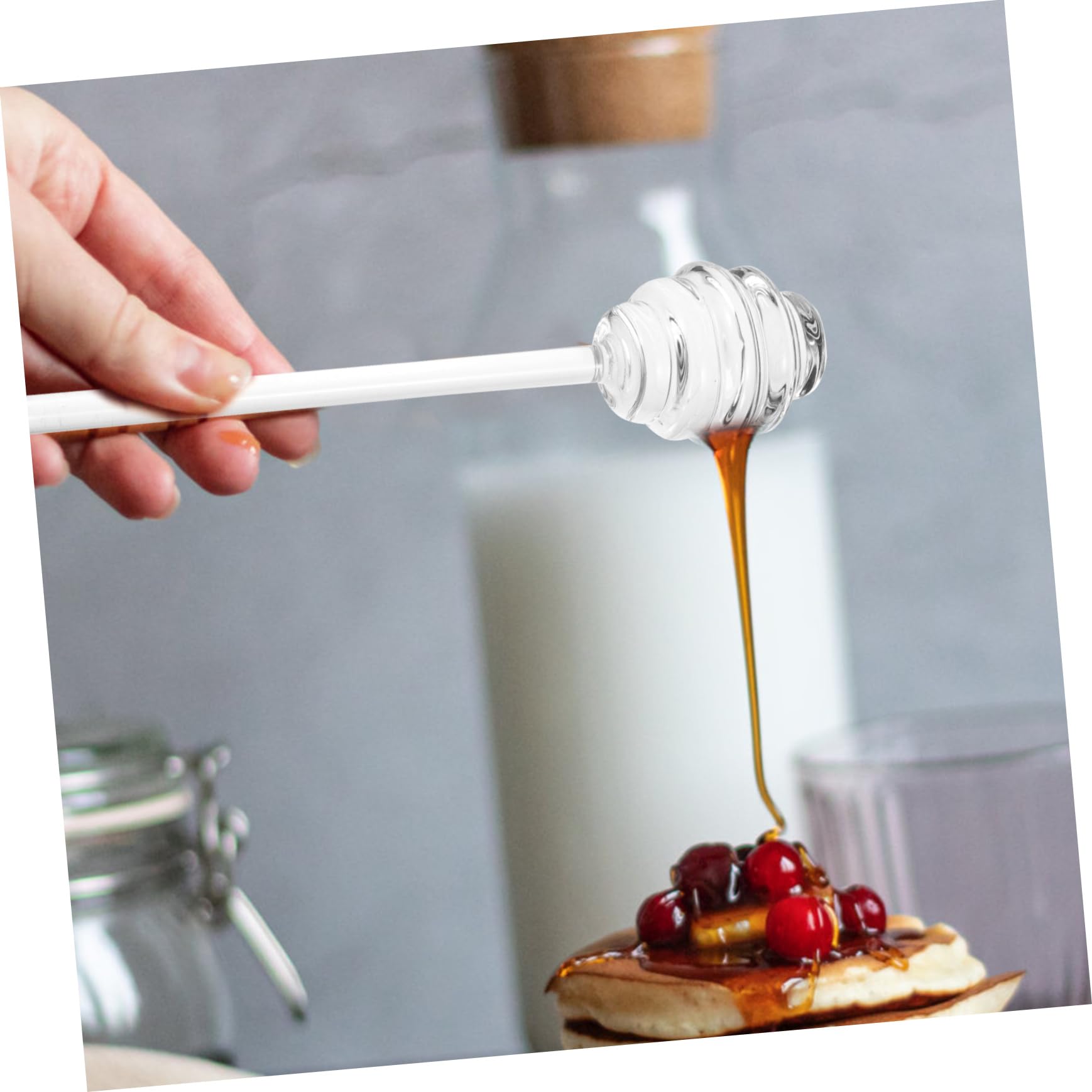 SHERCHPRY Honey Stirrer Drink Dispensers Honey Dipper Stick Kitchen