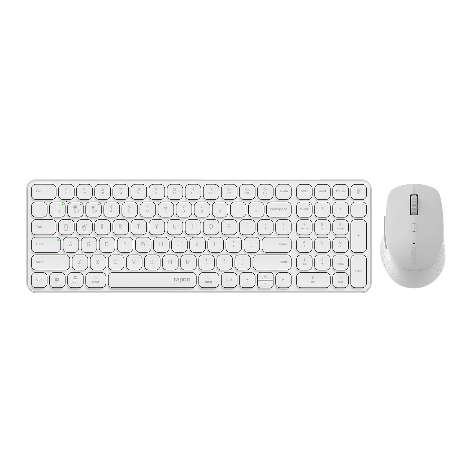 Rapoo9360M Wireless Keyboard and Mouse Combo, Blade-Series E9310M 99-Key Ultra-Thin Keyboard and M300G Silent Mouse, Support 4 Devices, Quiet, Compact, Battery Powered, for Windows/Mac/Linux/Chrome