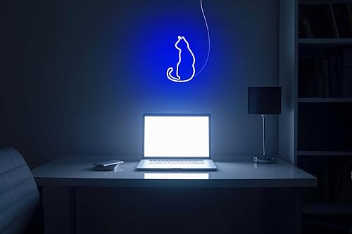 Miniatura 5 de ADVPRO Señal de neón LED de silicona de la flexión del gato - púrpura - st16s32-fnu0083-p