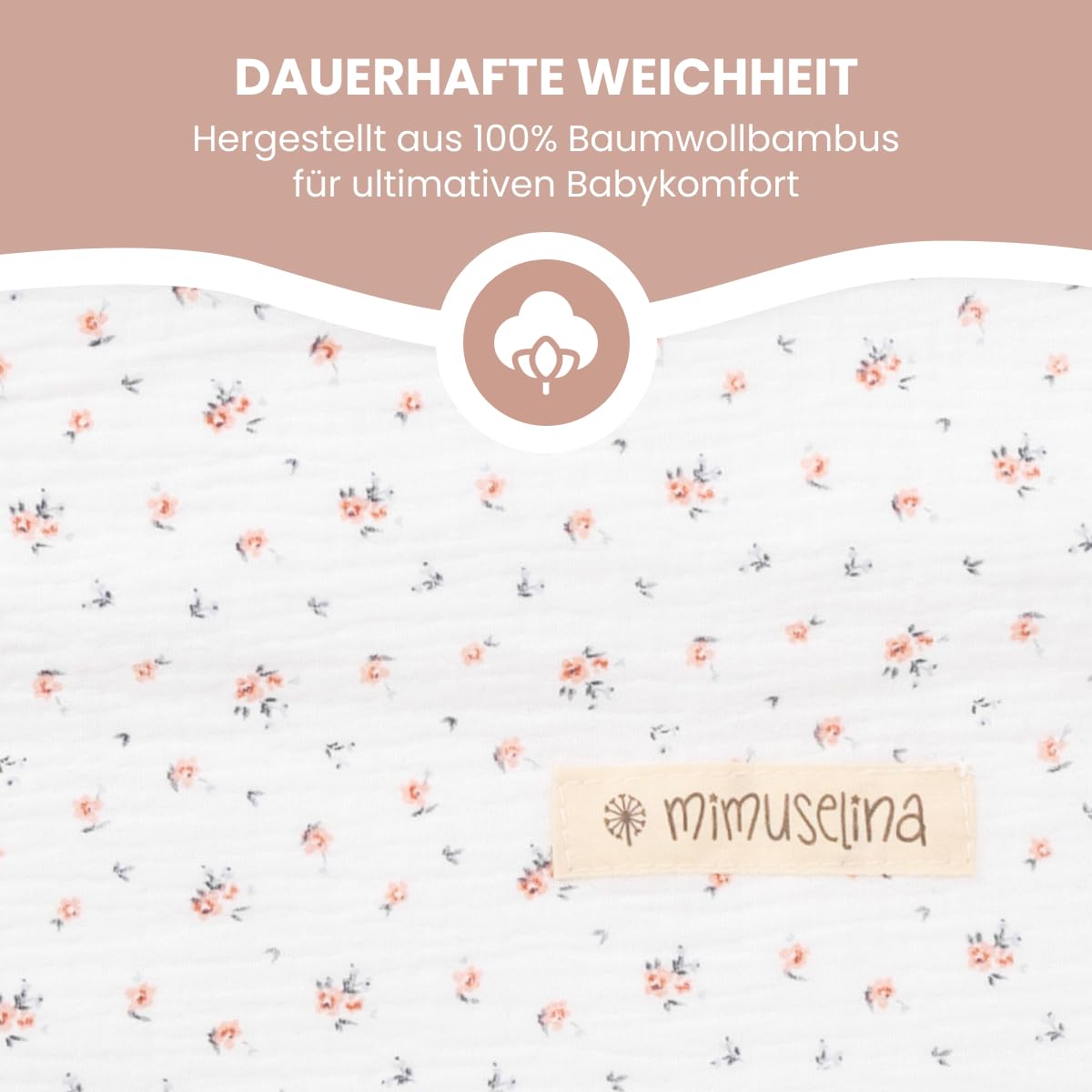 MIMUSELINA Fußsack Babyschale Ganzjährige Einschlagdecke Sommer Winter Herausnehmbarem Futter 100% Baumwolle Neugeborene 0–12 Monate Blossom