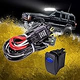 LAMPHUS 12V 40A Off Road LED Light Bar Relay Wiring Harness Kit for ATV/Jeep - Blue ON/Off Switch