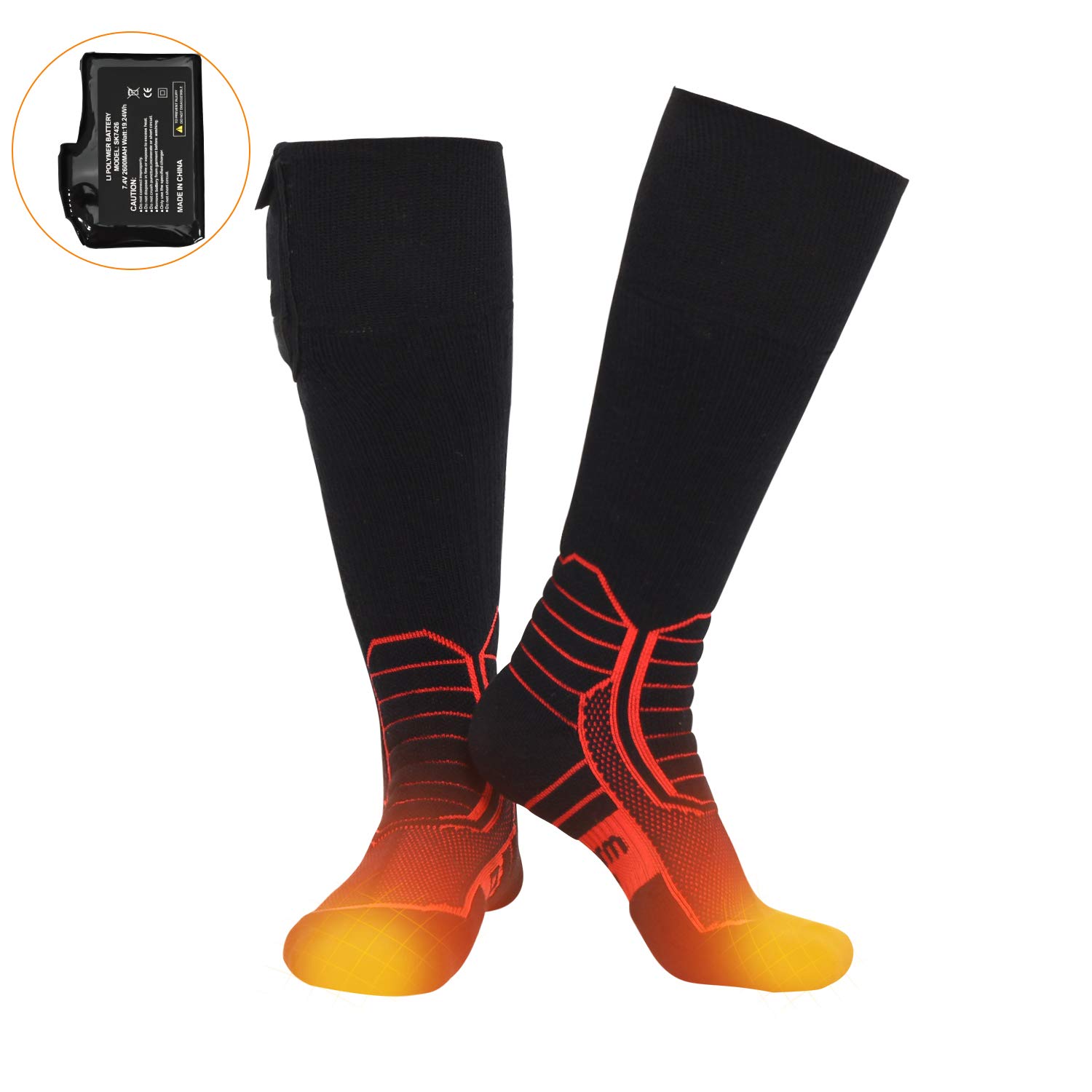 Dr.warm 7.4V 2600MAH Rechargable Lipolymer Battery for Heated Gloves Heated Socks/ 2PCS