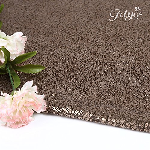 Trlyc 12X108-Inch Brown Sequin Table Runner For Wedding #TOP1