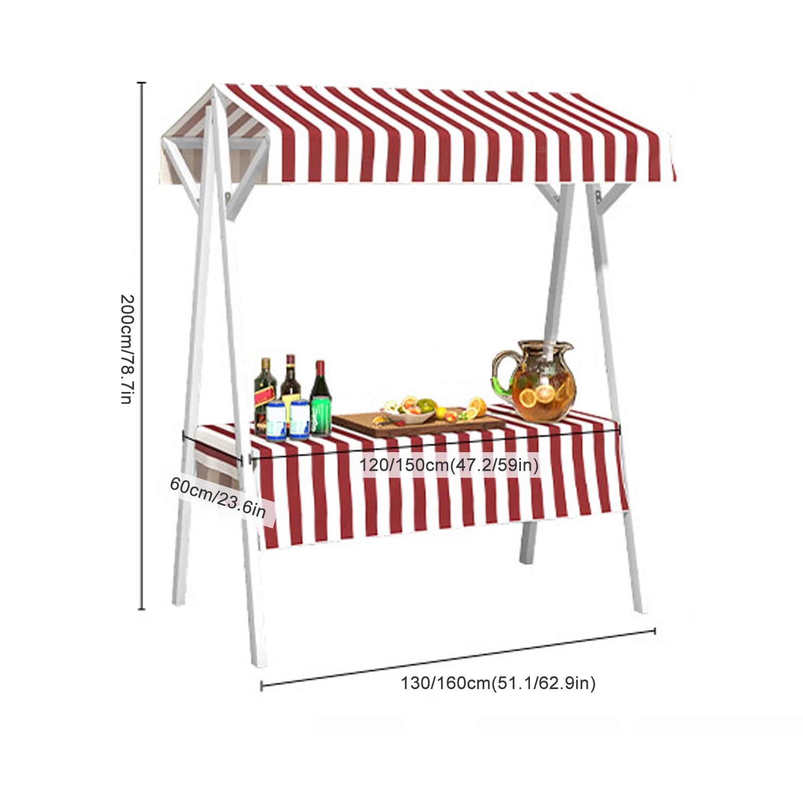 Carrito de Comida portátil con toldo, Ruedas con Bloqueo, Puesto móvil para vendedores ambulantes de Snacks, Bebidas y Eventos al Aire Libre: solución de Food Truck móvil.