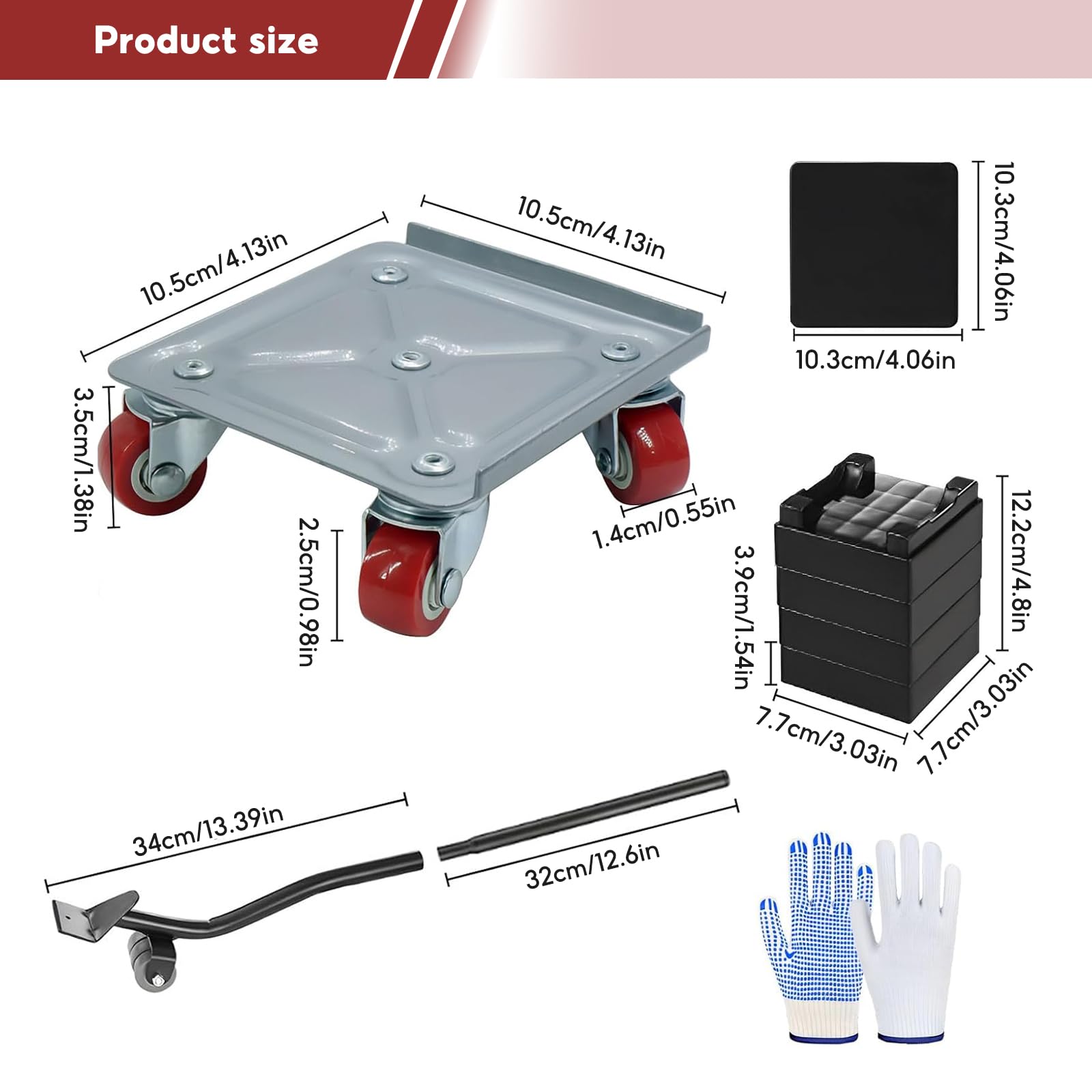 SHYICHENG Heavy Duty Furniture Movers with Wheels, 5-Wheel Furniture Dolly 360 Rotating, 600kg Load Capacity - Image 2