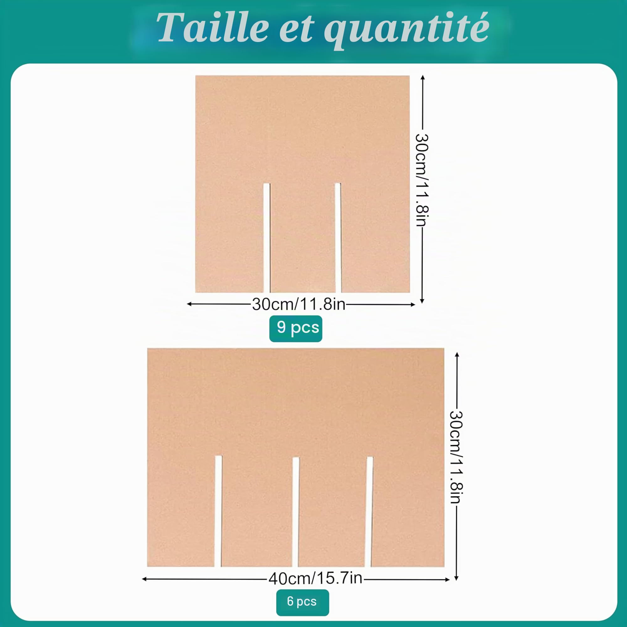 Lot de 3 Kit cartons déménagement vaisselle Séparateurs de Bacs en Carton Ondulé kits de Séparation en verre pour Déménagement pour Boîtes de 16x12x12 Inch (Box Not Included)