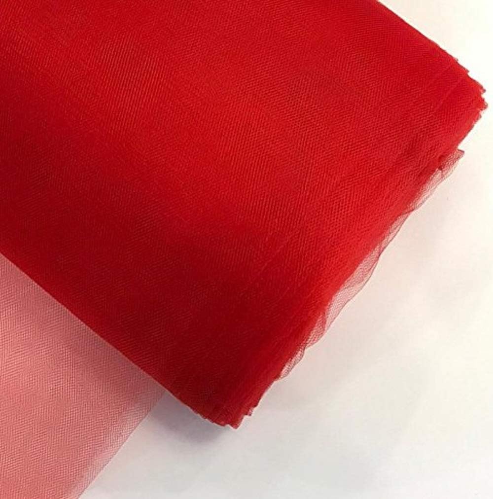 54 by 40 Yards (120 ft) Fabric Tulle Bolt for Wedding and Decoration (Red)