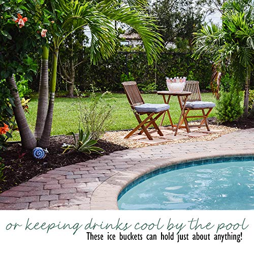 Ice Bucket Clear Acrylic 8 Liter Plastic Tub For Drinks and Parties, Food Grade, Holds 5 Full-Sized Bottles and Ice