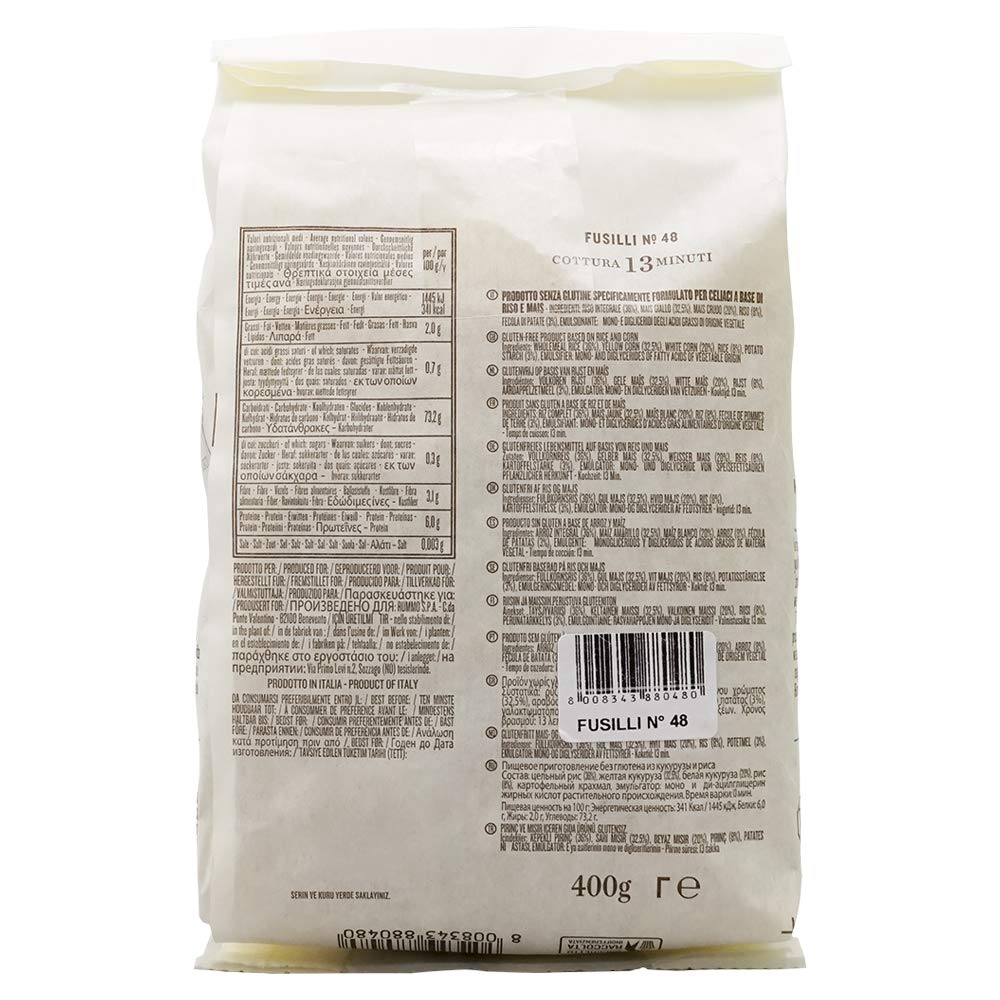 Rummo - Fusilli n.48 Bronce Dibujado - 12 Paquetes de 400 g