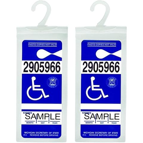 Handicap Placard Holder - Ultra Transparent Disabled Parking Permit Placard Protective Holder Cover with Large Hanger by Tbuymax (Set of 2)