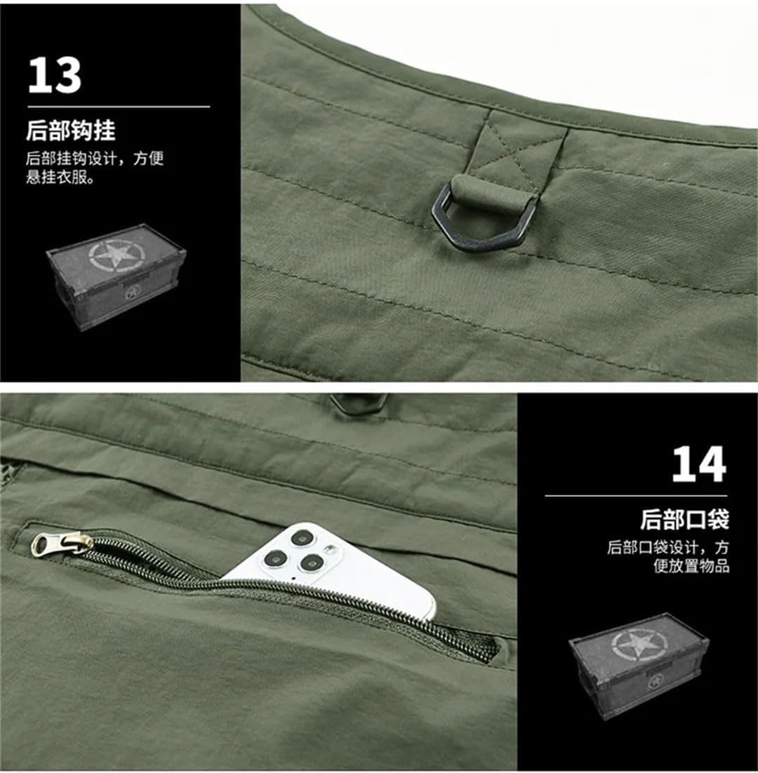 Gilet da Pesca, Fotografia all'aperto, Traspirante, Impermeabile, Multi-Tasche, Gilet da Escursionismo, Gilet da Allenamento(See Picture5,XXL)