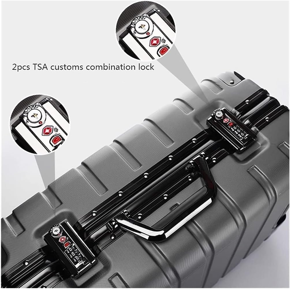 Maleta Maletas de Equipaje con Ruedas giratorias de Doble Fila, Cubierta de Carrito de Aluminio para Negocios, Cerradura de combinación TSA Dual portátil para Viaje Bolsas de Viaje