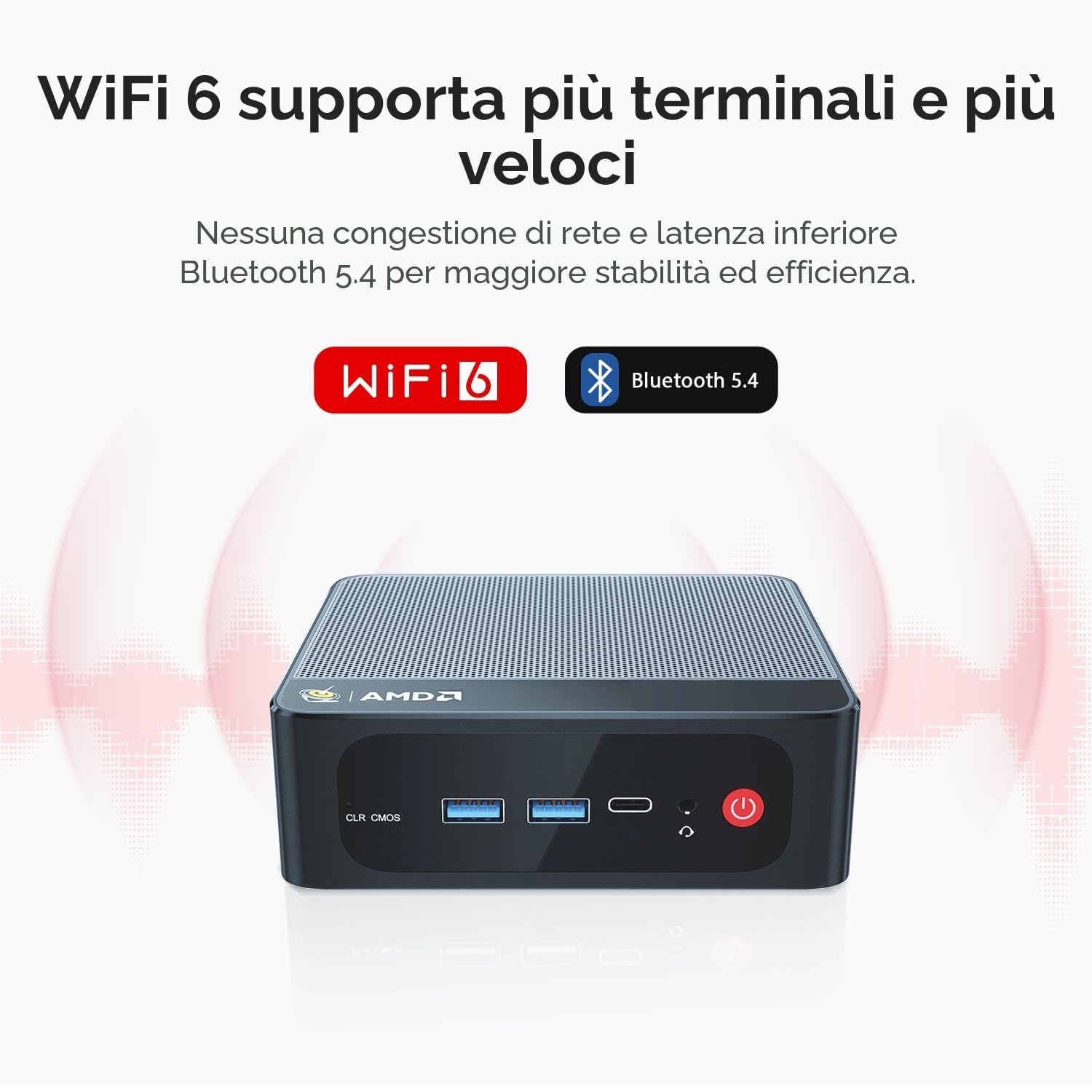 Beelink SER5 Pro Mini PC, Mini Computer con AMD Ryzen 5 5625U (6C/12T up to 4.3Ghz), 16G DDR4 SO-DIMM + 480G NVMe M.2 2280 SSD, 2500Mbps LAN, WiFi 6, BT 5.4, DP, HDMI, Type-C