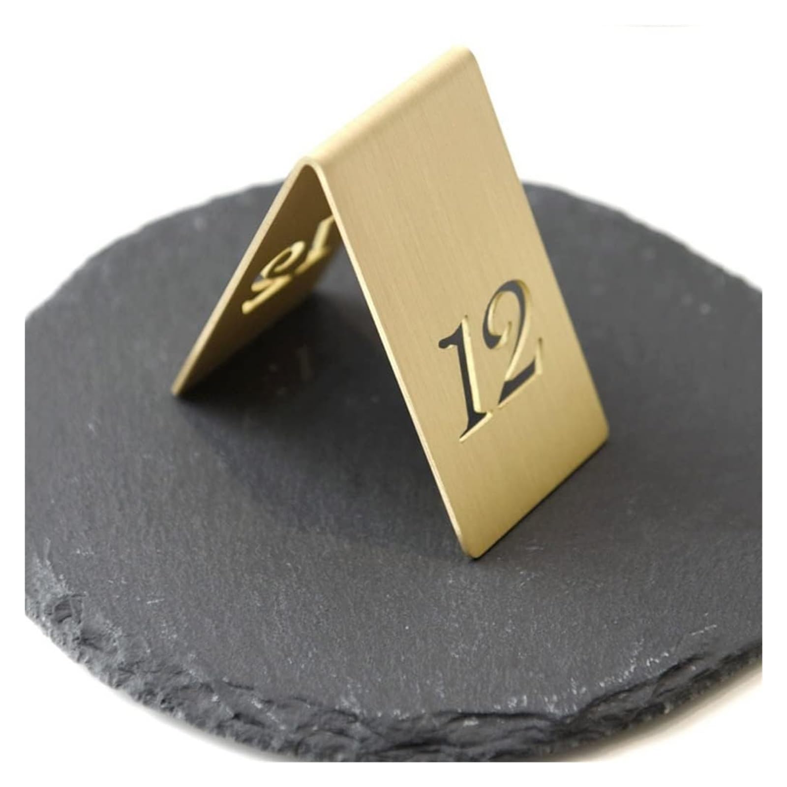 Numery stołów, Numery stołów, 1 szt., numery, tabliczki na biurko, puste, dwustronne, układane w stos, czerwona miedź i stal nierdzewna, 6,5 x, 4 cm(18)