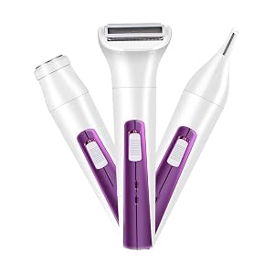 Epilator Three-in- One Hair Removal for Women Wet Dry Womens Shaver Trimmer Cordless Rechargeable