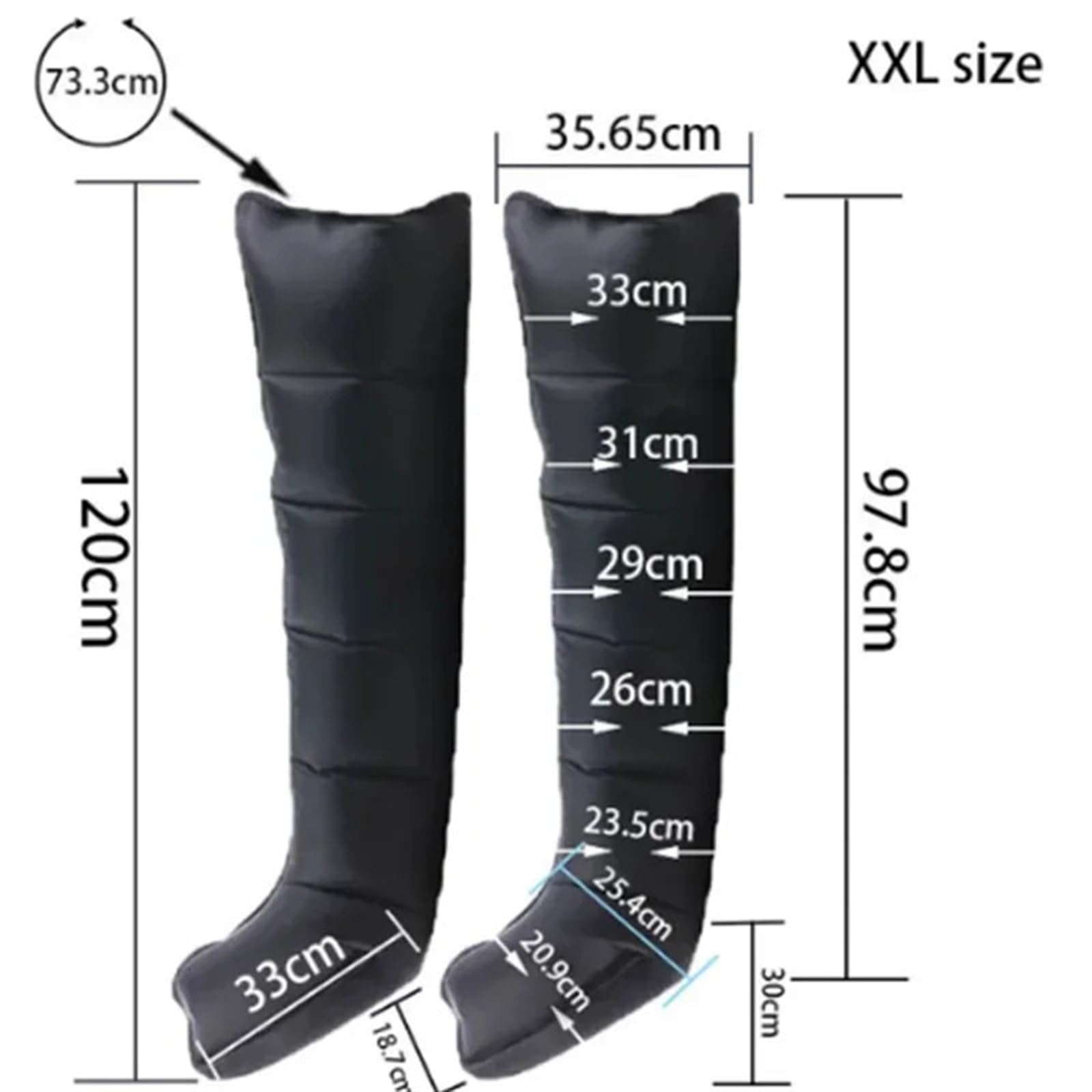XXL 6 cámaras de compresión aire, botas recuperación piernas, masajeador, presoterapia, Pum, masaje enteras, drenaje linfático, deportiva Seguro de usar