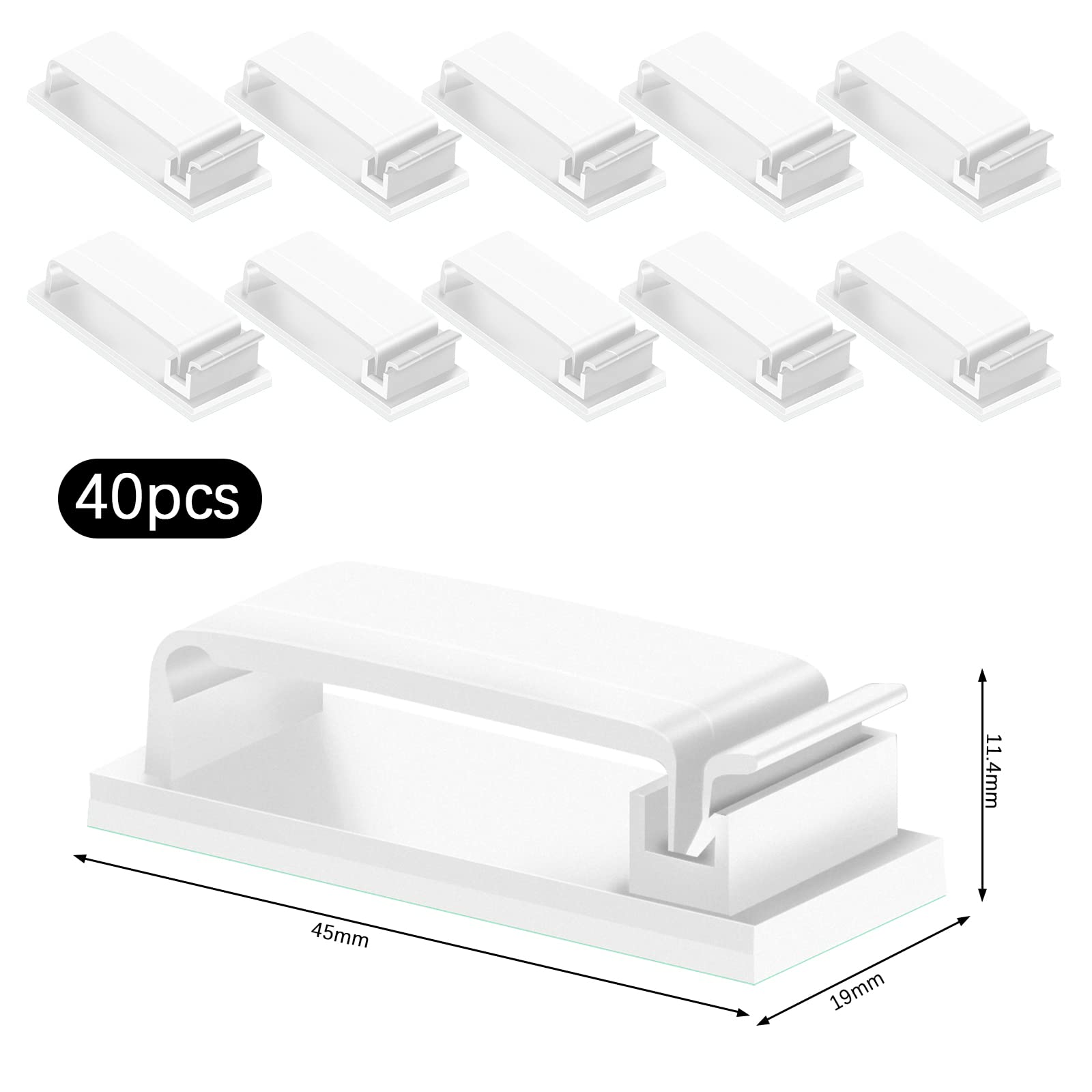 24 PCS Clips De Câble Adhésifs - Gestionnaire Câbles Durable Pour TV, PC, Bureau Et Organisation Maison