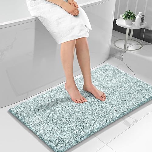 Miniatura 26 de Yimobra Alfombras de baño antideslizantes lavables de 24 x 17 pulgadas, tapete de baño de microfibra ultra suave y absorbente, alfombra decorativa