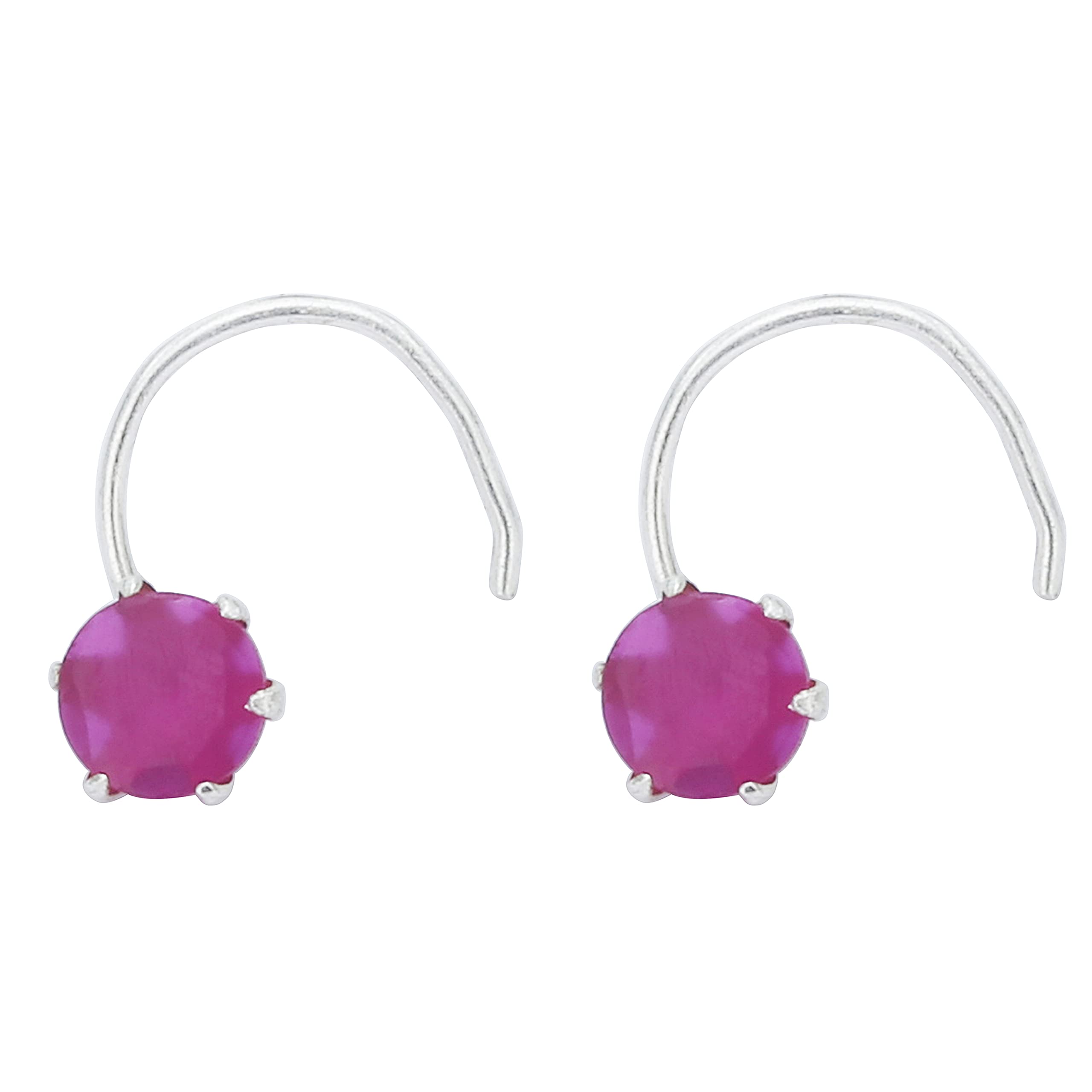 HOC® 92.5% Real Ruby Red colour 3.5mm Size Round Shape Sterling silver Nose Pins For Girls/Women (Pack of 2) (B0B97PCJQW) Amazon Price History, Amazon Price Tracker