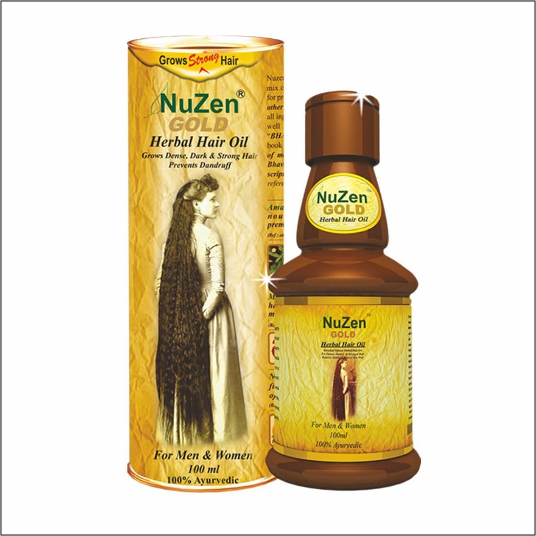 Gold Herbal Hair Oil - 100% Pure Herbal Hair Oil , Grows New, Dense, Dark & Strong Hair, Prevents Dandruff,100% Ayurvedic and can be used both by Men & Women - 100ml