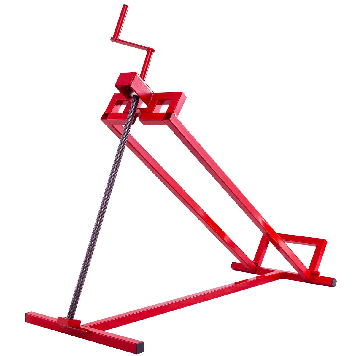 DREAMADE Lève Tracteur Tondeuse à Gazon Dispositif de Levage Autoporteur Charge Maximale 400 KG Hauteur Réglabe Entre 11,5 et 77 CM Support Pliable 115 X 50 X 20 CM Rouge