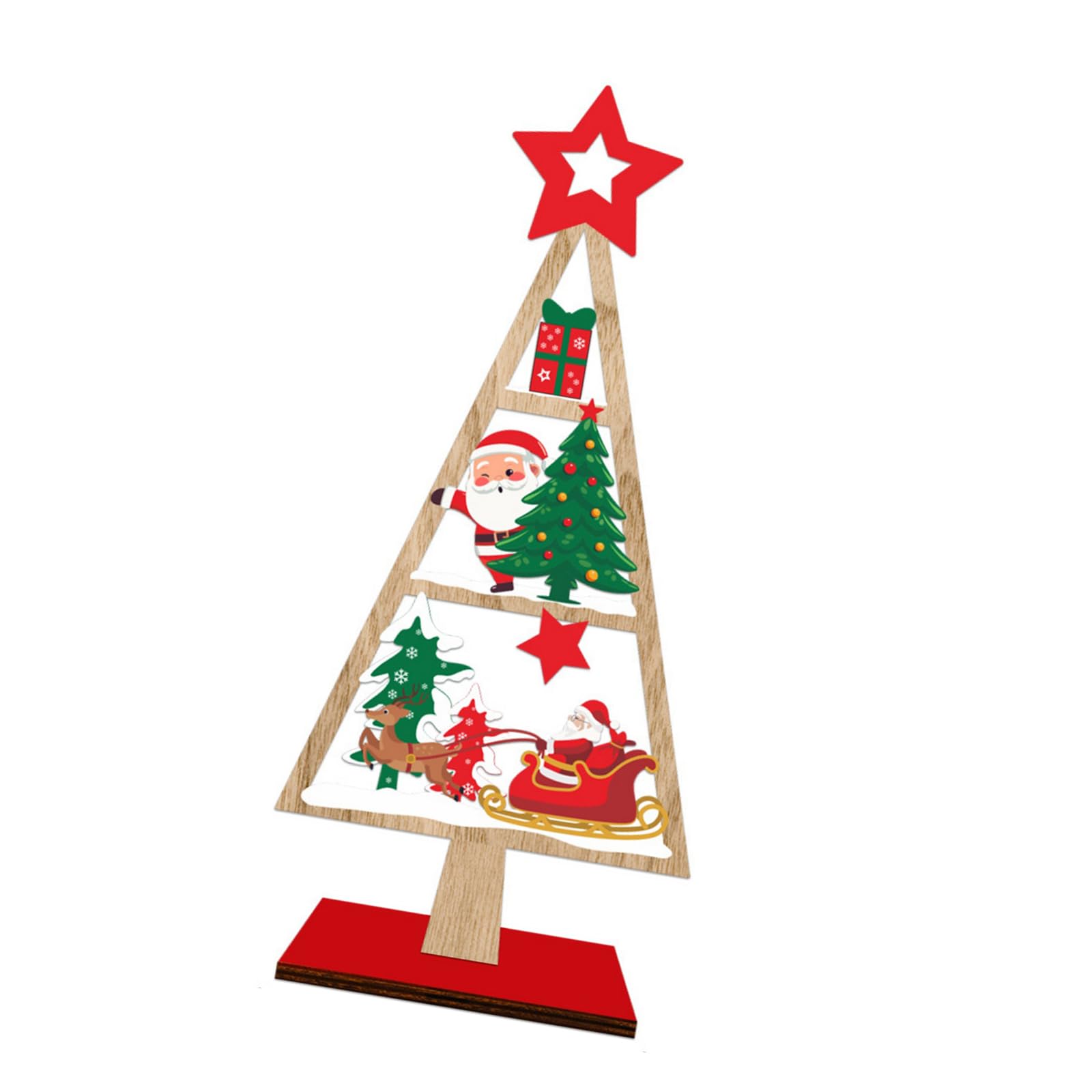 Nucelit Unique Wooden Tabletop Christmas Tree Sculpture Festival Decoration Ideal for Home or Holiday Gifting Sustainable Festival Decoration