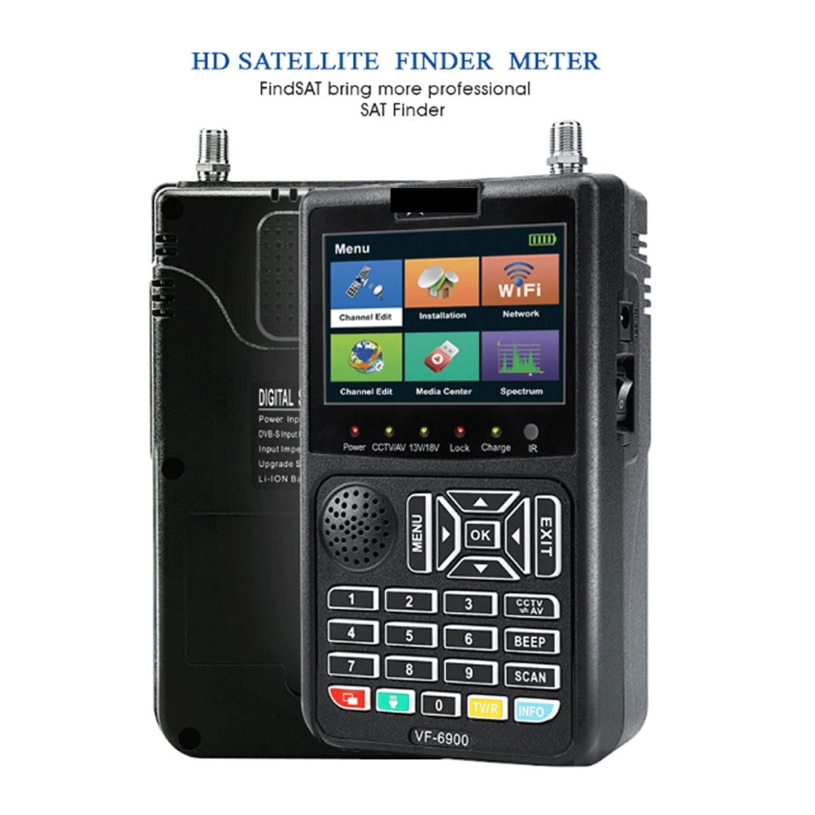Cercatore di satelliti, Digital Signal Finder Schermo LCD DVB Receptor for QPSK Satellite Meter Messa in servizio dell'antenna di terra(VF-6900 PRO)