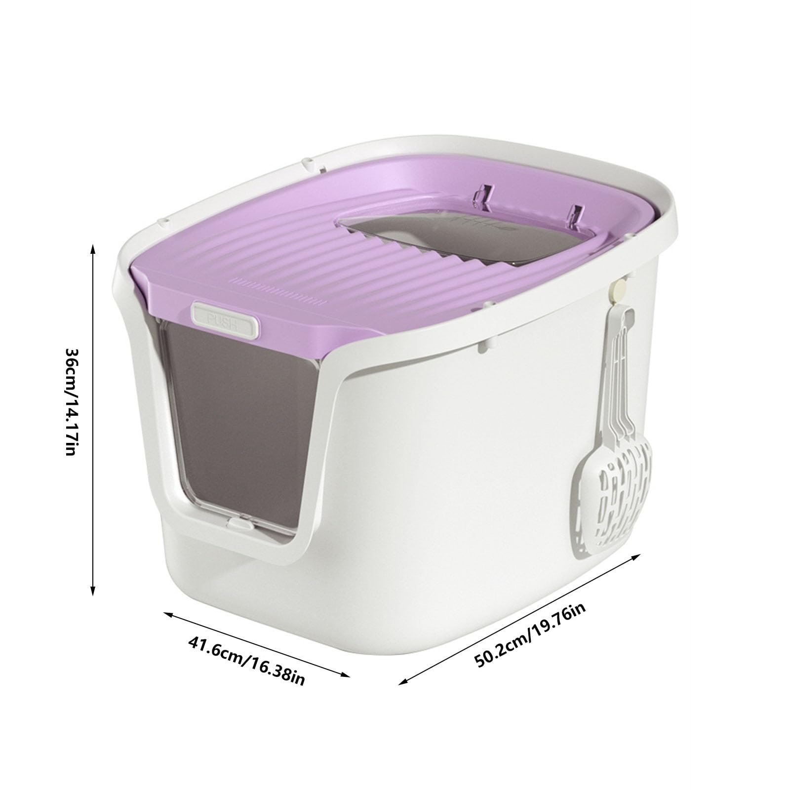 Exclusivo para Gatos y Perros Caja de Arena for Gatos con Tapa Cubierta, Caja semicerrada Pala for y Palo for raspar, Grande for tamaño pequeño a, fácil Instalar para Interiores(Grande)
