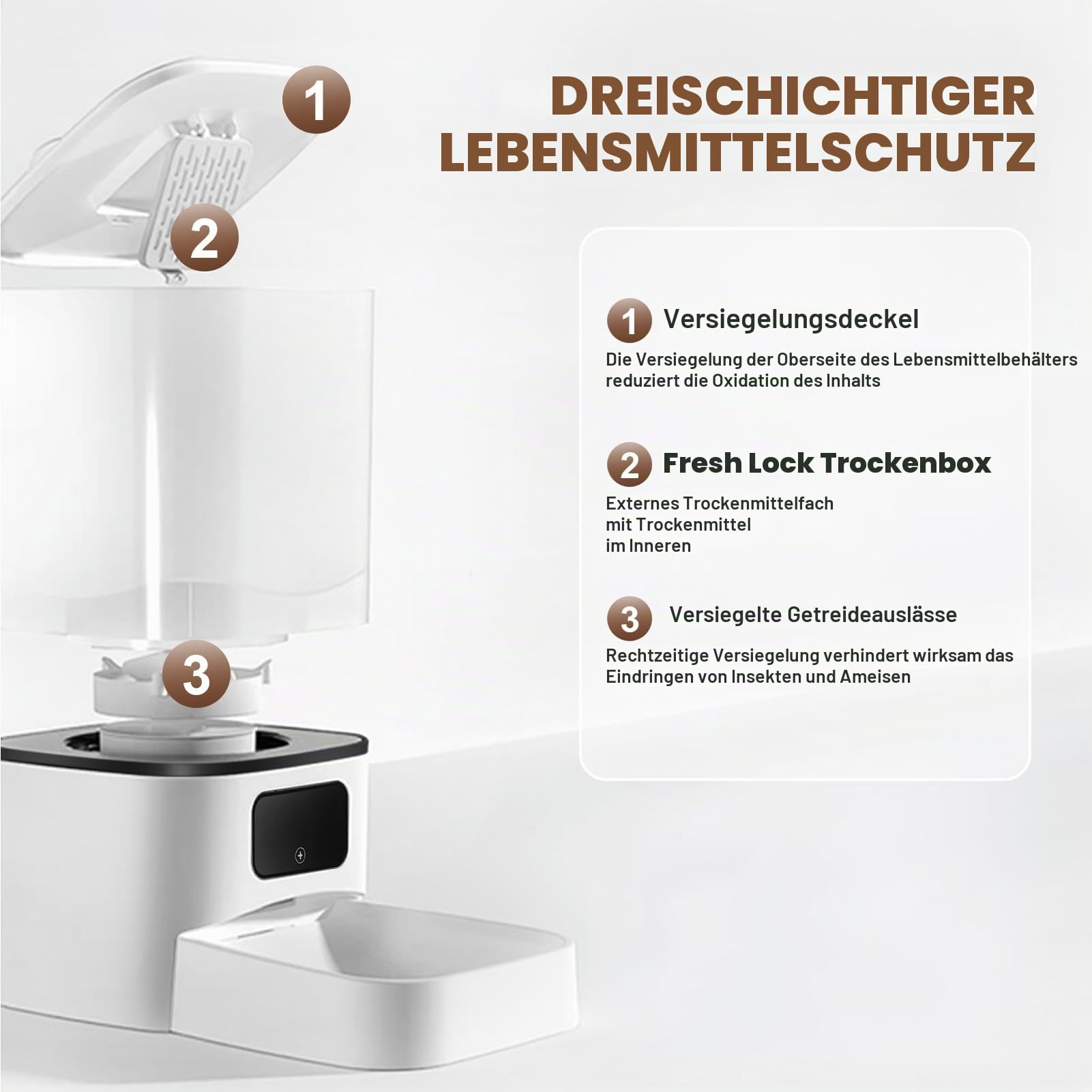 Gugxiom 6L Futterautomat Katze, WiFi Intelligenter Automat Futterspender für 2 Katzen, APP-Steuerung, Doppelnetzteil, Futterspender für 2 Katzen, Hunde