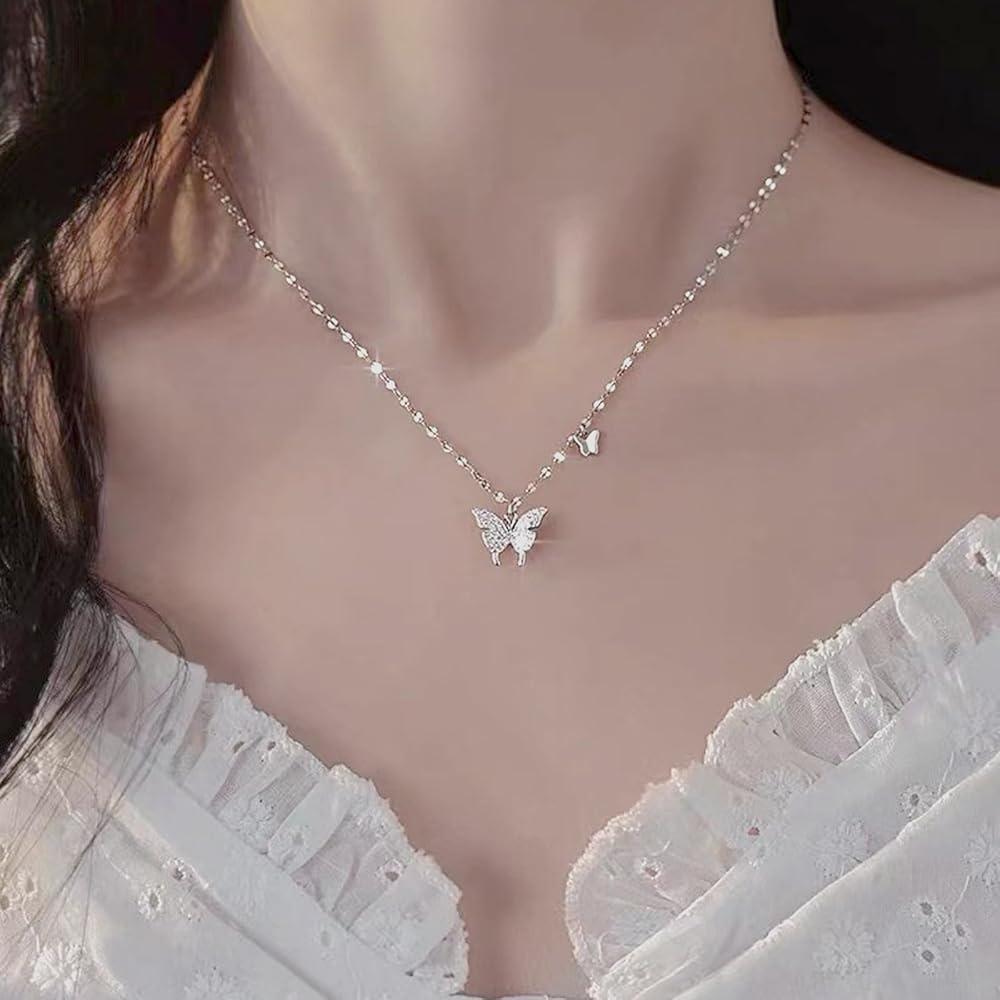 Amazon.com: FEULJEW Butterfly Necklace for Women, 925