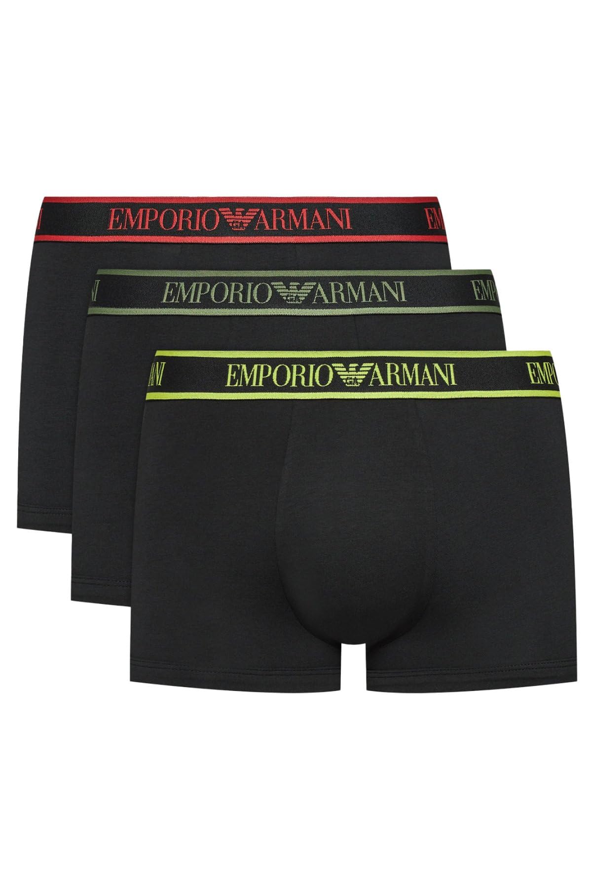 Emporio Armani Men's Nero/Nero/Nero Core Logoband 3-Pack Trunk Trunks,
