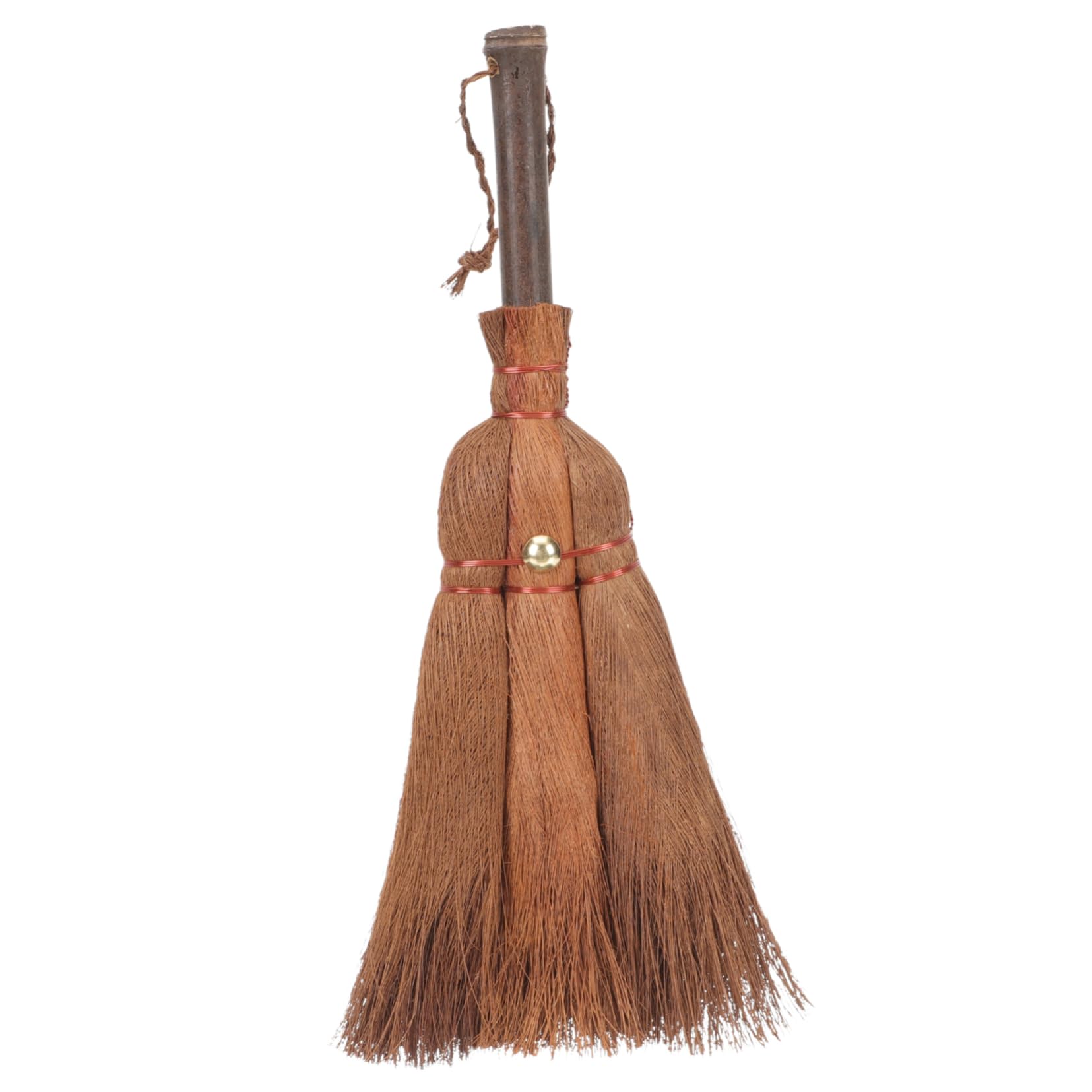 NOLITOY Broom for Home Office Palm Fiber Broom Desktop Duster Wood Handle Duster Handmade Palm Fiber Duster