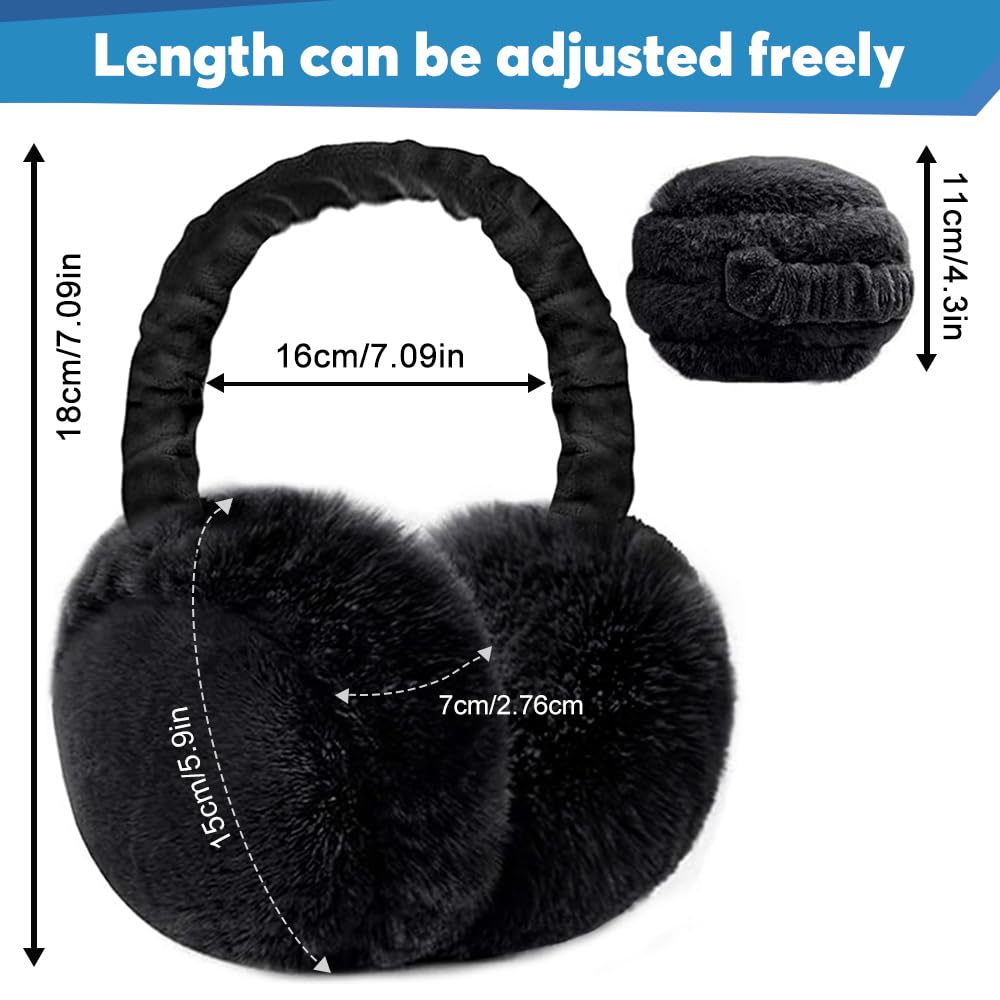 Orejeras, orejeras frio, Plegable Tamaño Ajustable orejeras, Suave y confortable Earmuff de invierno resistentes al viento y cálidas, Earmuff Hombres Mujeres, para Deportes Exterior