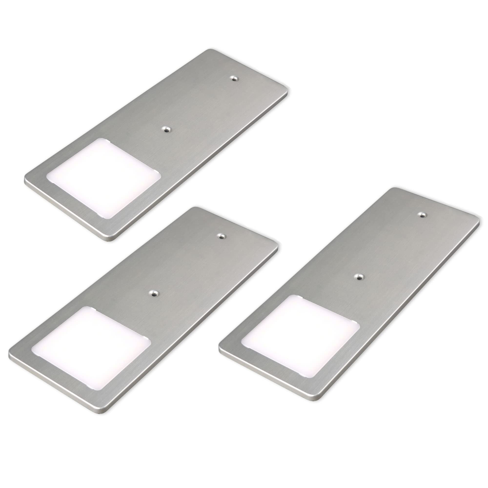 kalb | Apparecchi LED sottopensile argento 5W- Luce da cucina molto piatta, selezione:Set di 3 bianco neutro