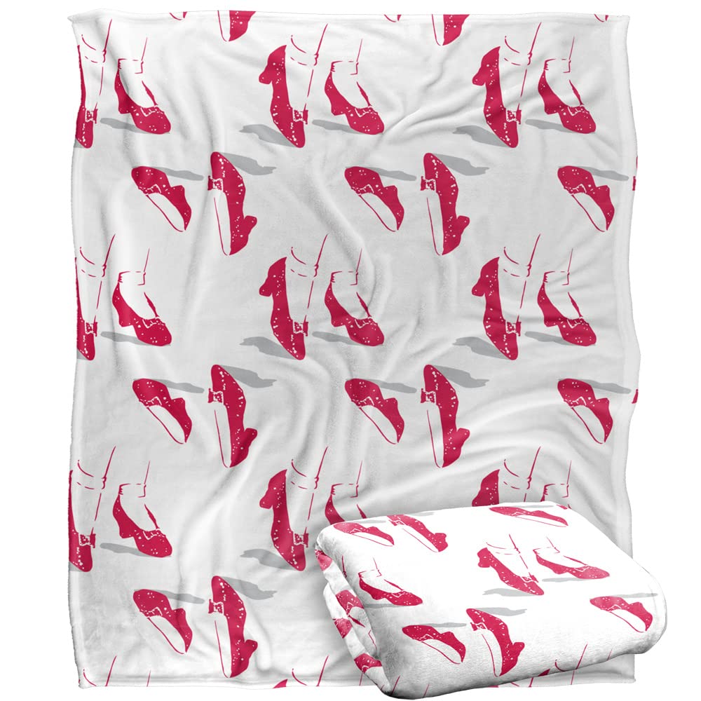 THE WIZARD OF OZ Ruby Slippers All Over Print Silky Touch Super Soft Throw Blanket 152 x 127 cm
