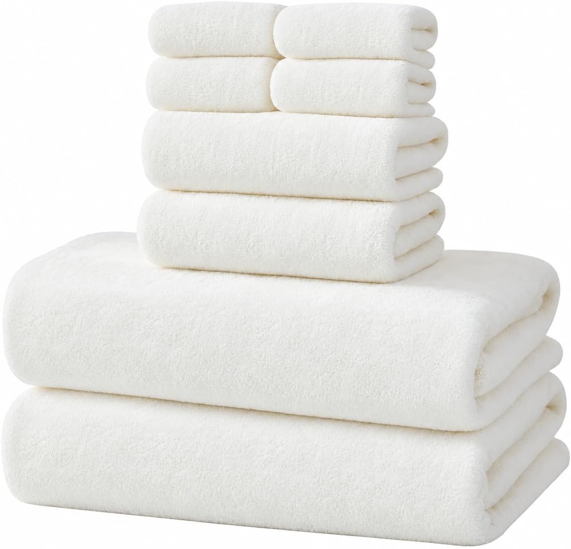 8 Piece Coral Velvet Towel Set Soft Quick Dry