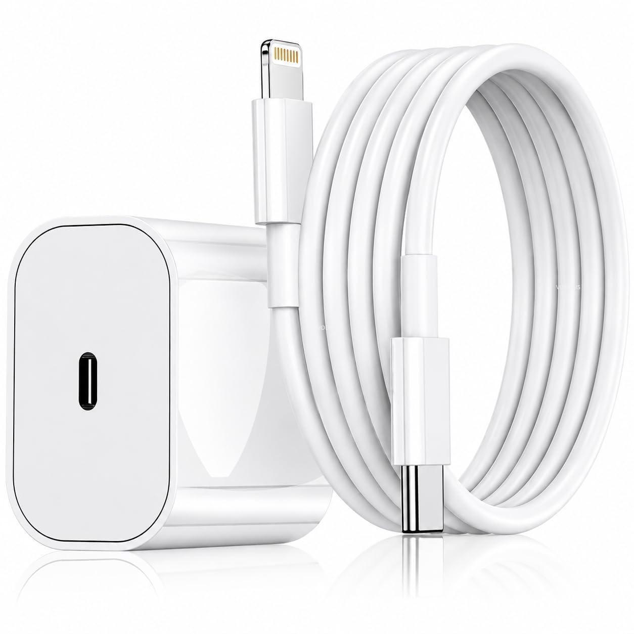 VODRAIS Original 20W (MFi-Certified) Adapter Charger & Cable Compatible with iPhone 14/14Plus/14Pro/14Promax 13/13Pro/13Promax 12/12Pro/12/11/X/Xr Series (White)-image-20