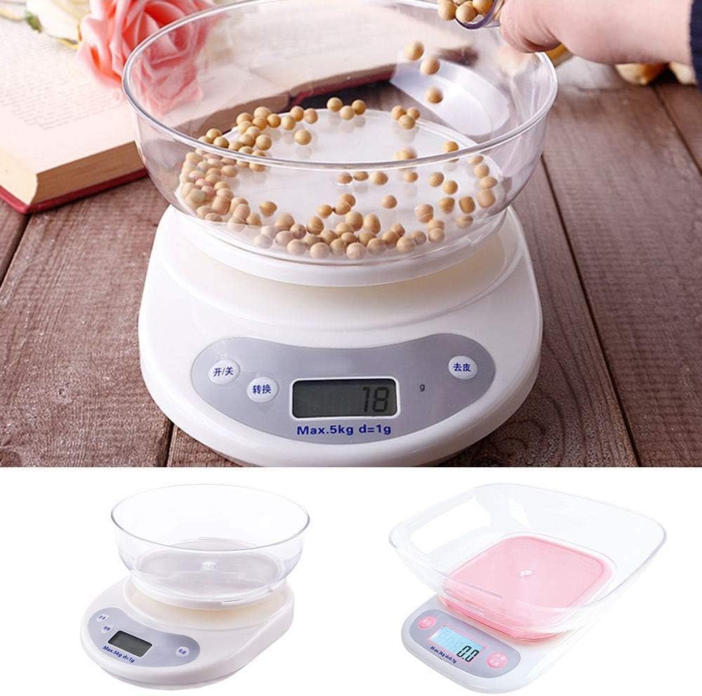 para Cocina y joyería Báscula de Cocina para Alimentos Báscula de Cocina Digital Multiusos de 5 kg Báscula electrónica para cocinar Alimentos en el hogar Báscula electrónica de encimera