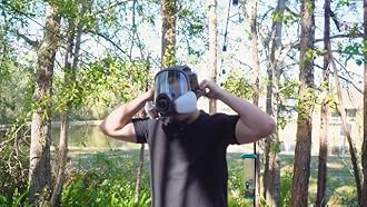 Gas Masks Survival Nuclear and Chemical Full Face Respirator Mask - Grey-1