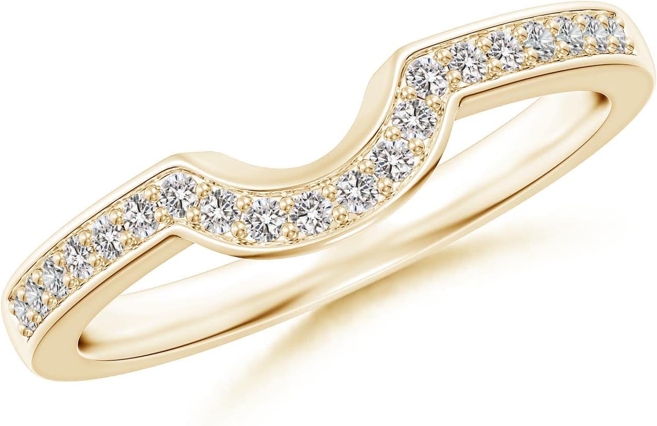 Angara Natural 0.18 ct Diamond Non Eternity Ring in 14K Yellow Gold for Women (Color : I | Clarity : I1) | April Birthstone, Birthday, Anniversary Jewelry Gift for Women