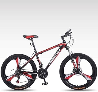 G.Z Adult Mountain Bikes, Aluminum Alloy Bikes, Variable Speed Bikes, 26 Inch High Carbon Steel Road Bikes, Spoke Terms,Black red,24 speed