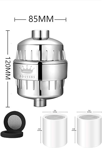 Miniatura 7 de Filtro de ducha de alto rendimiento para agua dura, sistema de filtración de 15 etapas, elimina el cloro, metales pesados e impurezas, mejora la
