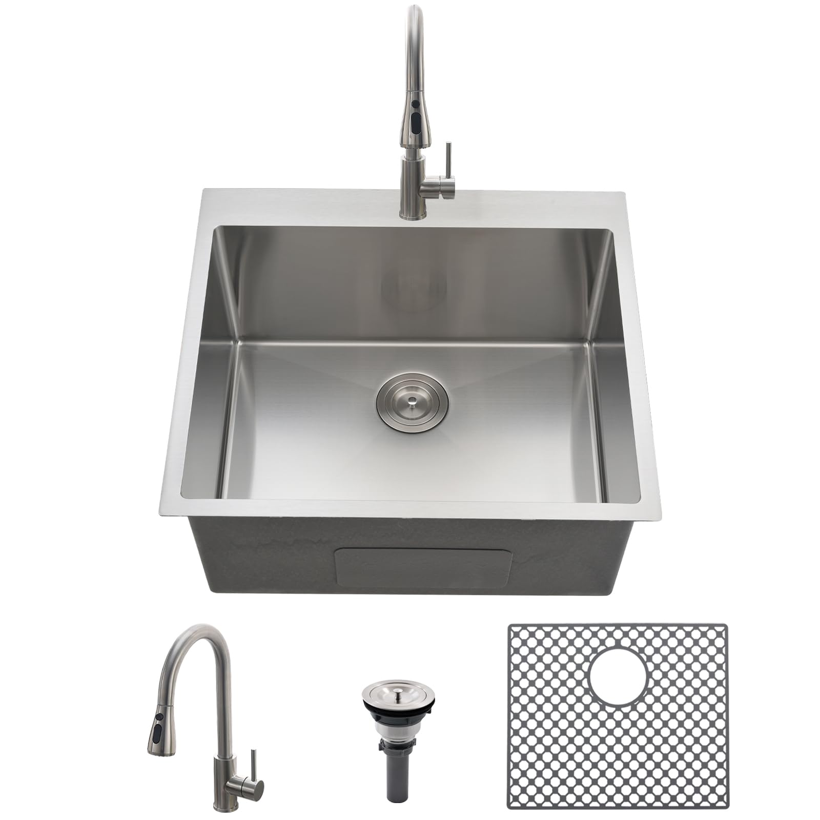 Photo 1 of Brovy 25 Inch Drop In Laundry Sink with Faucet Stainless Steel