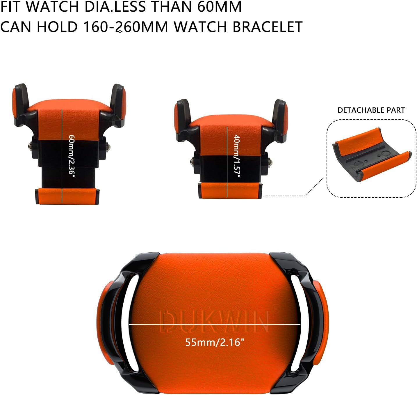 DUKWIN Single Vegan Leather Watch Winder with 5TPD, Dual Power Supply, Supper Quiet Motor and Adjustable Watch Pillow, Small Watch Winder for Travel