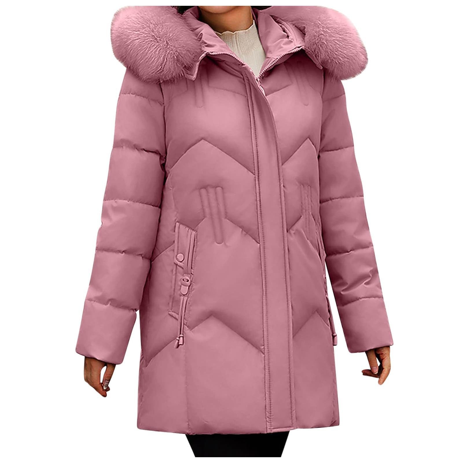 Genérico Chaqueta Mujer Acolchado,Chaqueta Acolchada De PlumóN De Talla Grande Con Capucha Y Corte Ajustado De Longitud Media Para Mujer Nueva Para OtoñO E Invierno