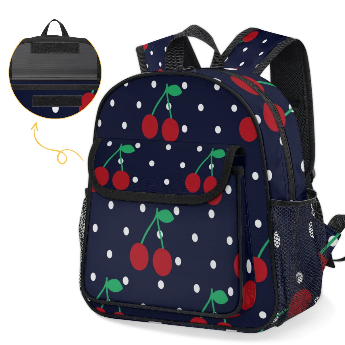 TropicalLife Cherry Dots plecaki dziecięce dla chłopców i dziewczynek, owocowa wiśnia maluch lekki plecak do szkoły przedszkola torba na książki, wielobarwny
