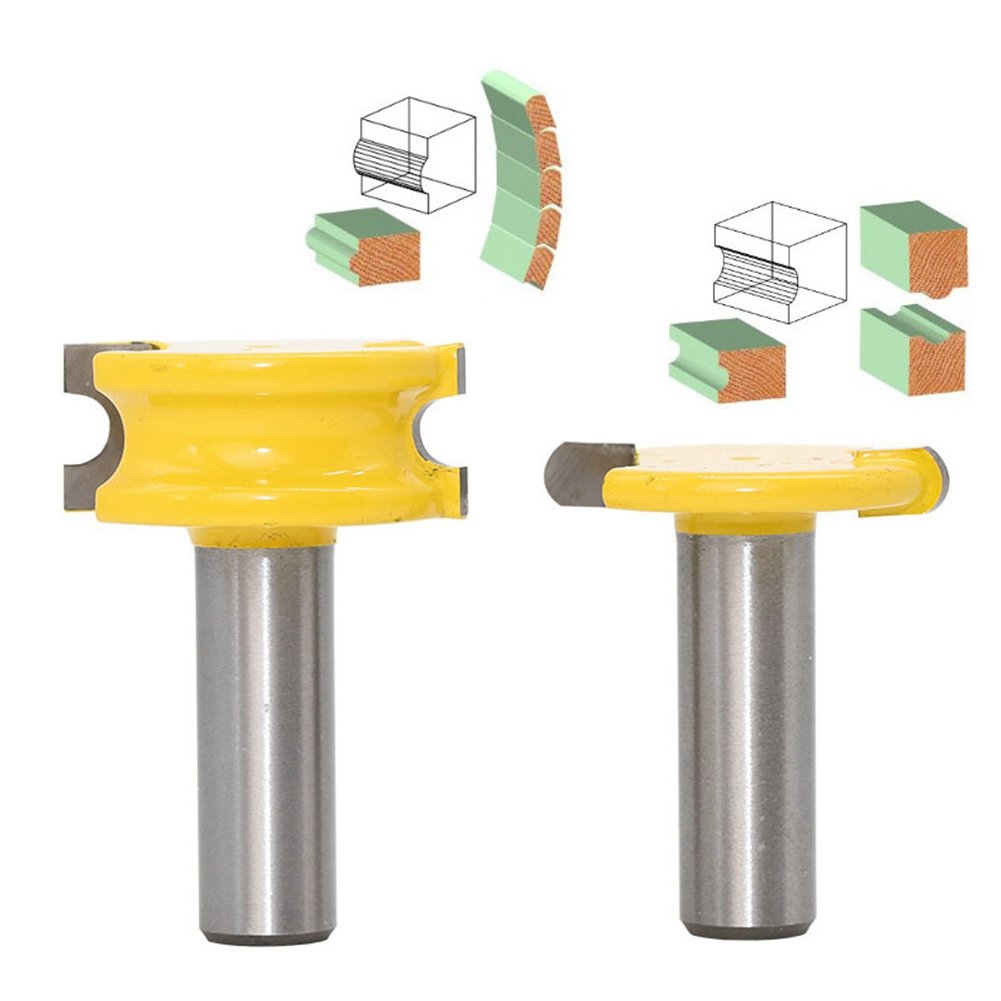 HOHXEN 2pcs/set Router Bit 1/2" Shank 1/4" Diameter Canoe Flute and Bead Router Bit Sets For Woodworking Cutting Tool