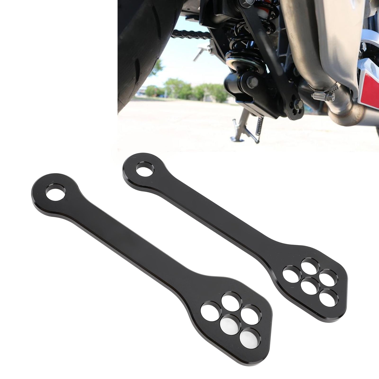 Kit di Collegamenti di Abbassamento della Sospensione Posteriore da 1 Paio, Accessori Regolabili per Collegamenti di Abbassamento della Sospensione Universale per Moto