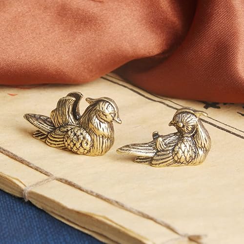 Miniatura 2 de Estatua de mandarín para decoración del hogar, 1 par, Feng Shui, mandarín chino, Yuan Yang, pájaros, estatua, escultura, animales, coleccionables,