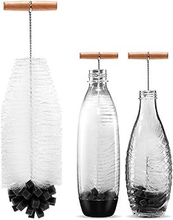Brosse de Nettoyage de Bouteilles, 32 cm Ecouvillon Brosse, Goupillon Compatible avec Long Manche, Brosses de Nettoyage de Goupillon, pour Biberon, Carafe, Bouteille Vin, Thermos